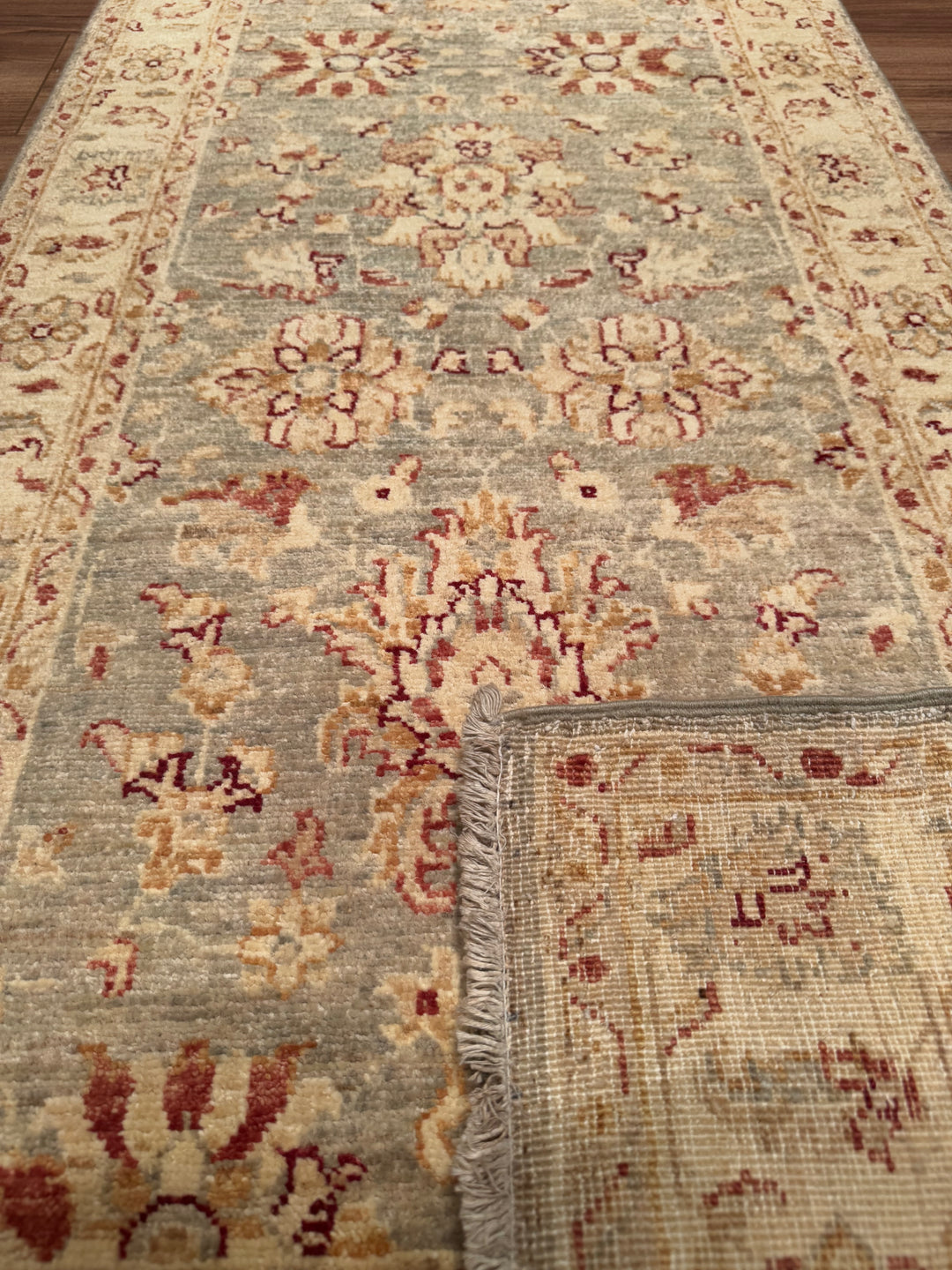 Uşak Original Hand Woven Runner Cream Vegetable Dyed Wool Carpet 0.72x209 1.50 Square Meters - 2x6 ft