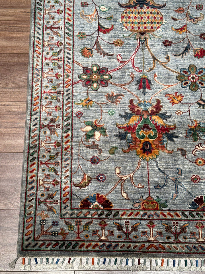 Sultani Binbirgece Orijinal El Dokuması Gri Kök Boya Yün Halı 0.85x127 1.08 Metrekare - 3x4 ft