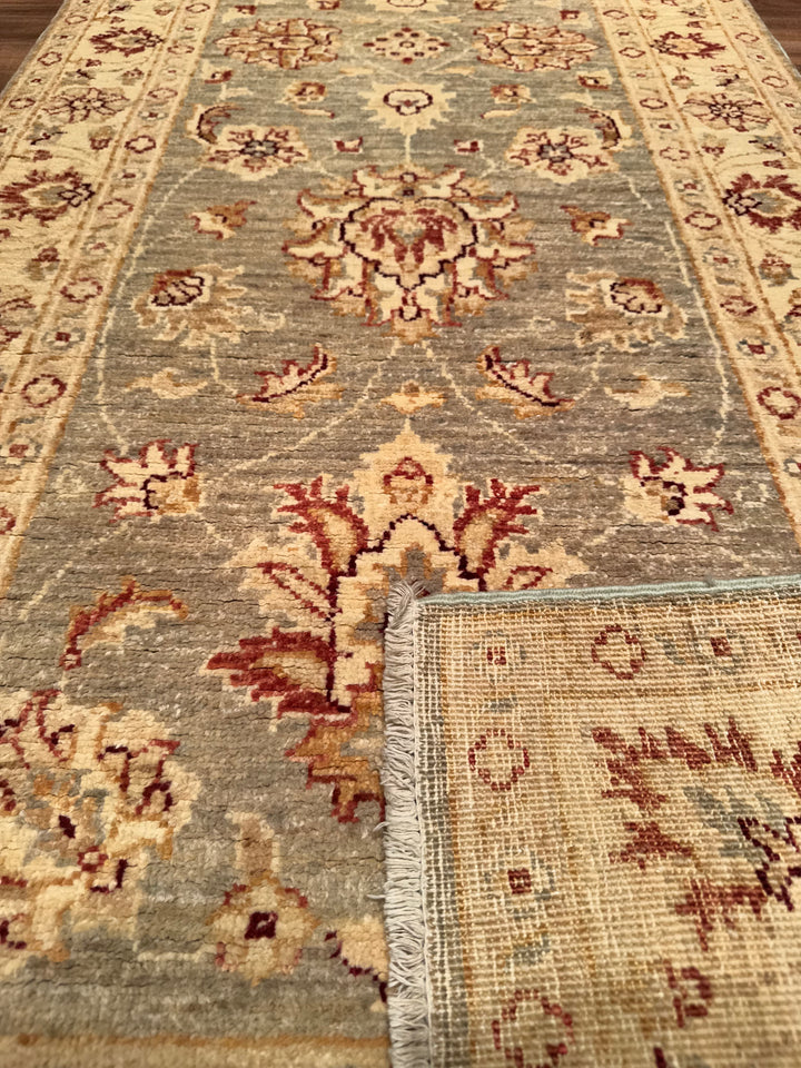 Uşak Original Hand Woven Runner Cream Vegetable Dyed Wool Carpet 0.78x211 1.65 Square Meters - 2x7 ft