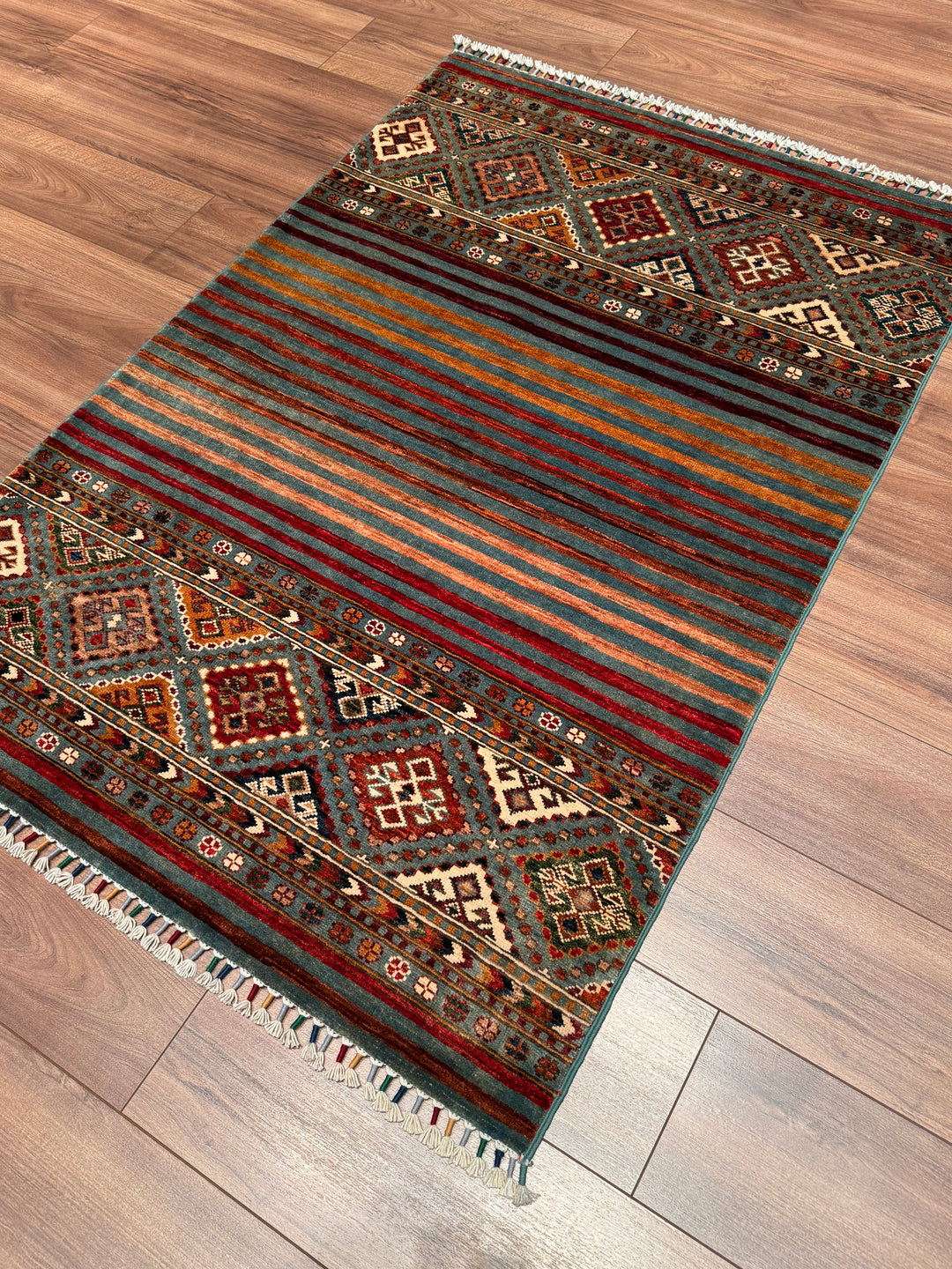 Khorjin Orijinal El Dokuması Multi Kök Boya Yün Halı 102x151 1.54 Metrekare - 3x5 ft