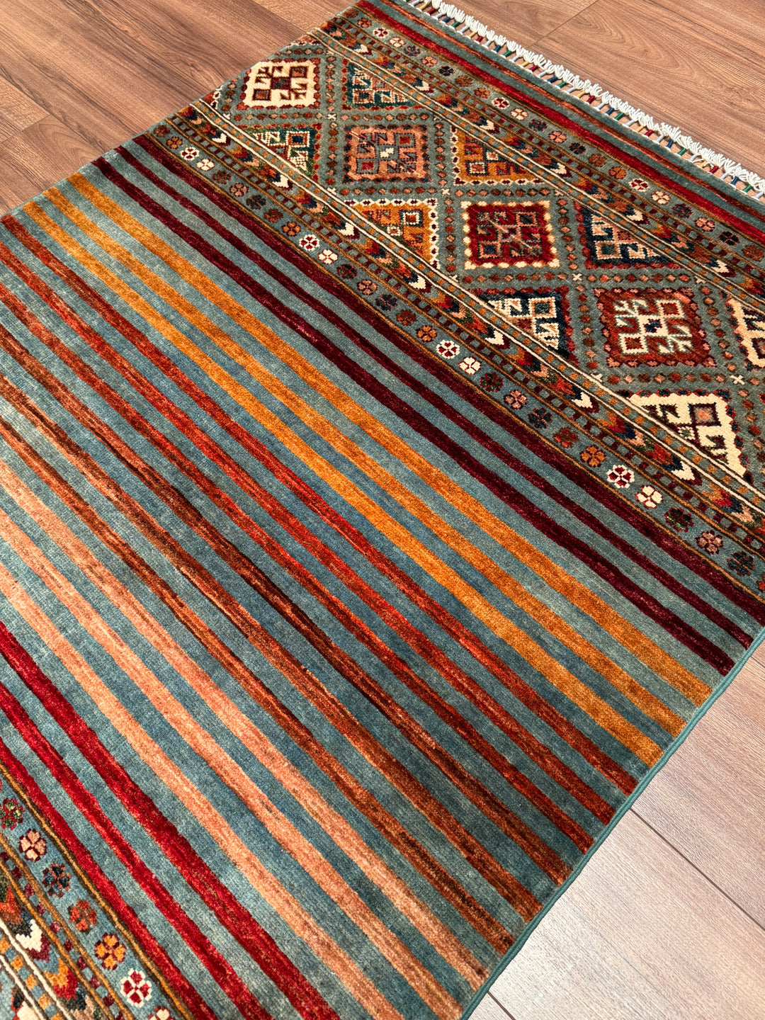 Khorjin Orijinal El Dokuması Multi Kök Boya Yün Halı 102x151 1.54 Metrekare - 3x5 ft