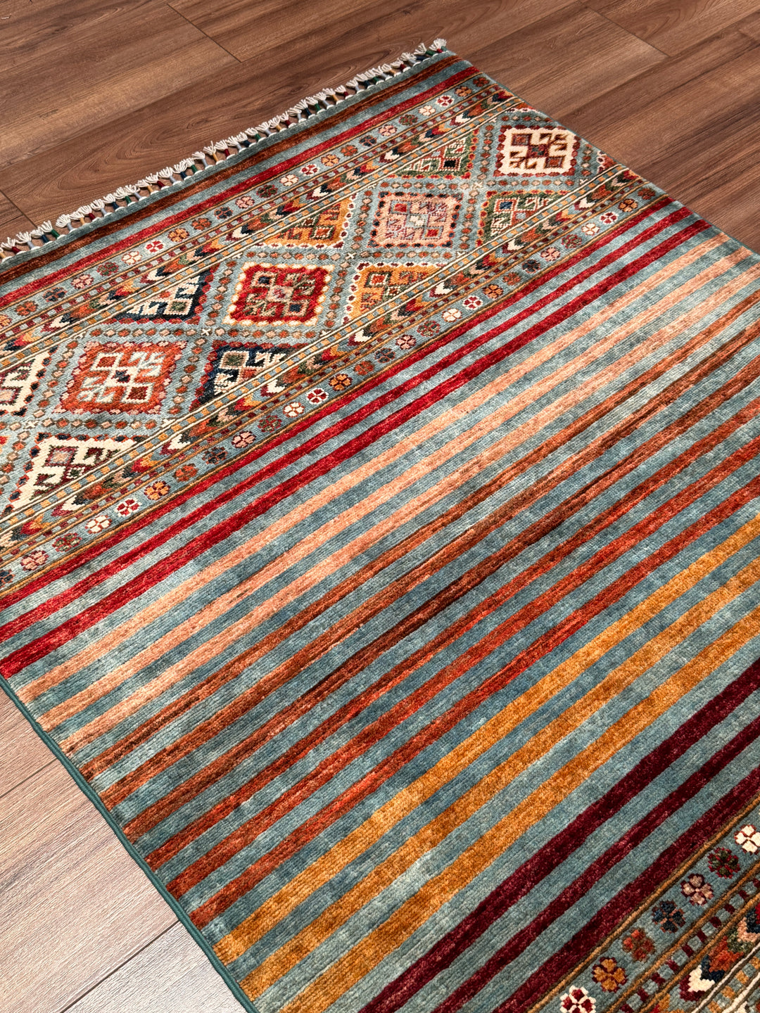 Khorjin Orijinal El Dokuması Multi Kök Boya Yün Halı 102x151 1.54 Metrekare - 3x5 ft