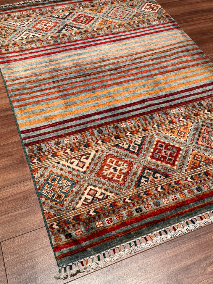 Khorjin Orijinal El Dokuması Multi Kök Boya Yün Halı 102x151 1.54 Metrekare - 3x5 ft
