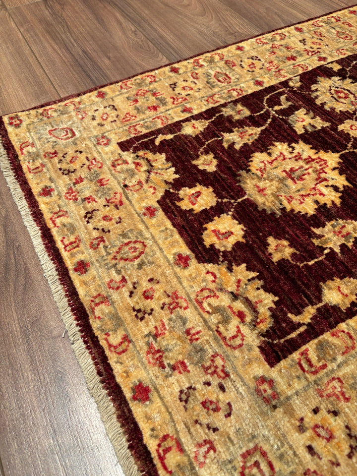 Uşak Orijinal El Dokuması Bordo Kök Boya Yün Halı 0.61x0.93 0.67 Metrekare - 2x3 ft