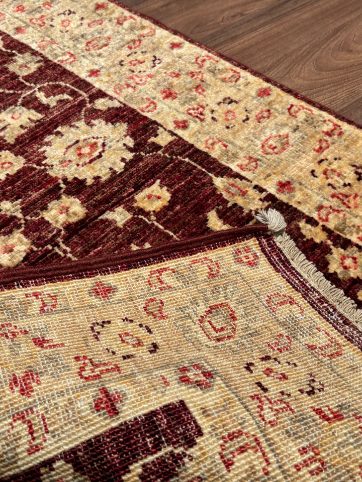 Uşak Orijinal El Dokuması Bordo Kök Boya Yün Halı 0.61x0.93 0.67 Metrekare - 2x3 ft