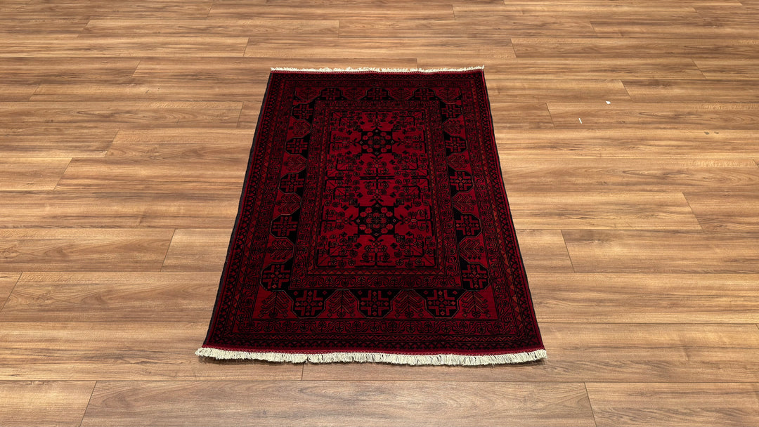 Afghan Carpet Khall Original Hand Woven Vegetable Dyed Wool 100x150 1.5 Square Meters - 3x5 ft