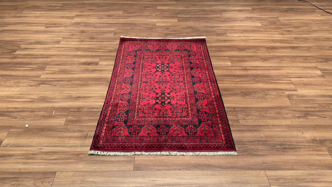 Afghan Carpet Khall Original Hand Woven Vegetable Dyed Wool 100x150 1.5 Square Meters - 3x5 ft