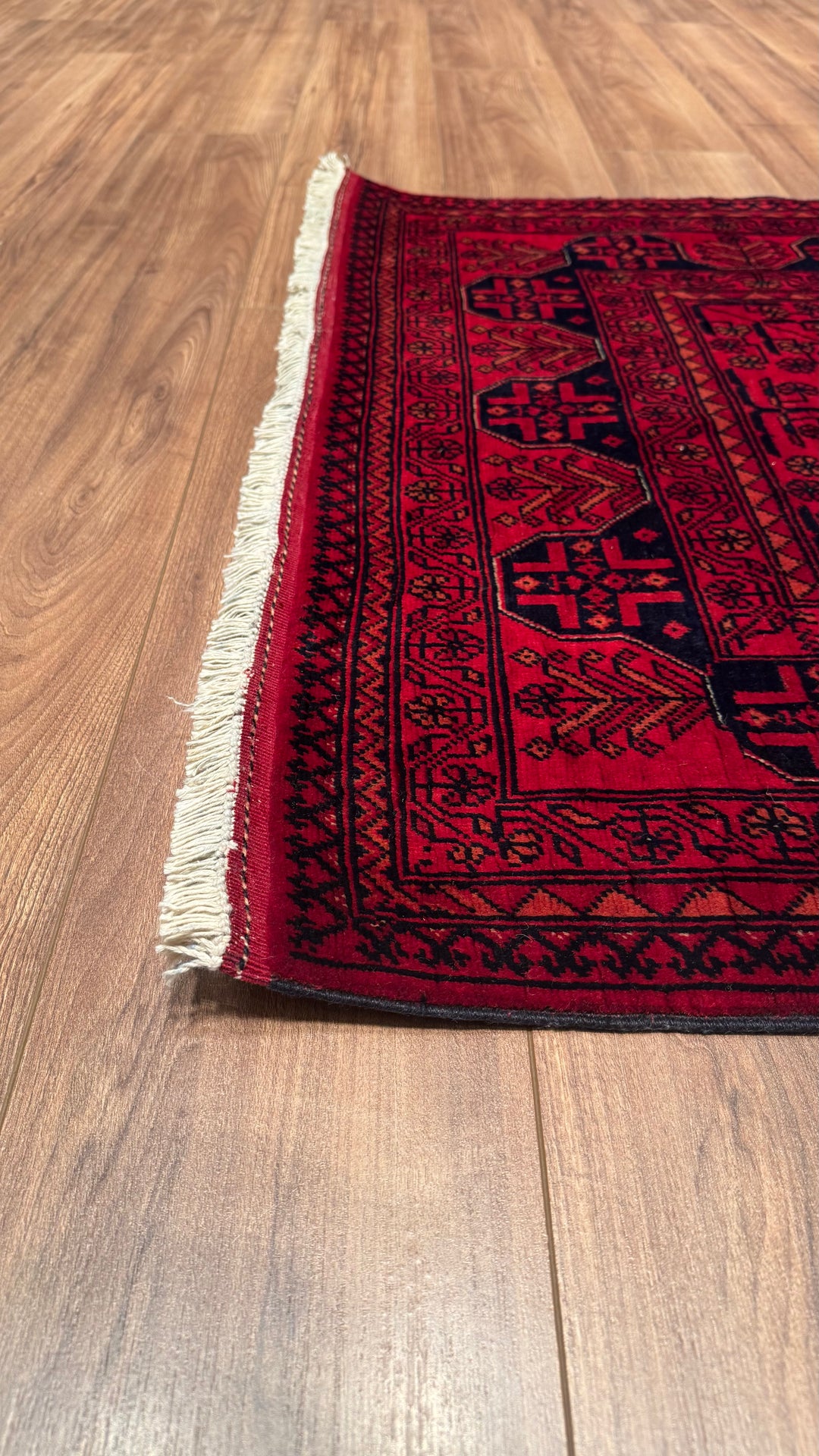 Afghan Carpet Khall Original Hand Woven Vegetable Dyed Wool 100x150 1.5 Square Meters - 3x5 ft