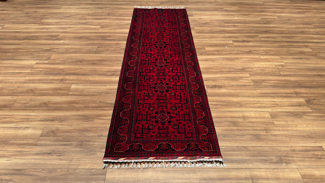 Afghan Carpet Hamyap Runner Original Hand Woven Vegetable Dyed Wool 0.87x289 2.51 Square Meters - 3x9 ft