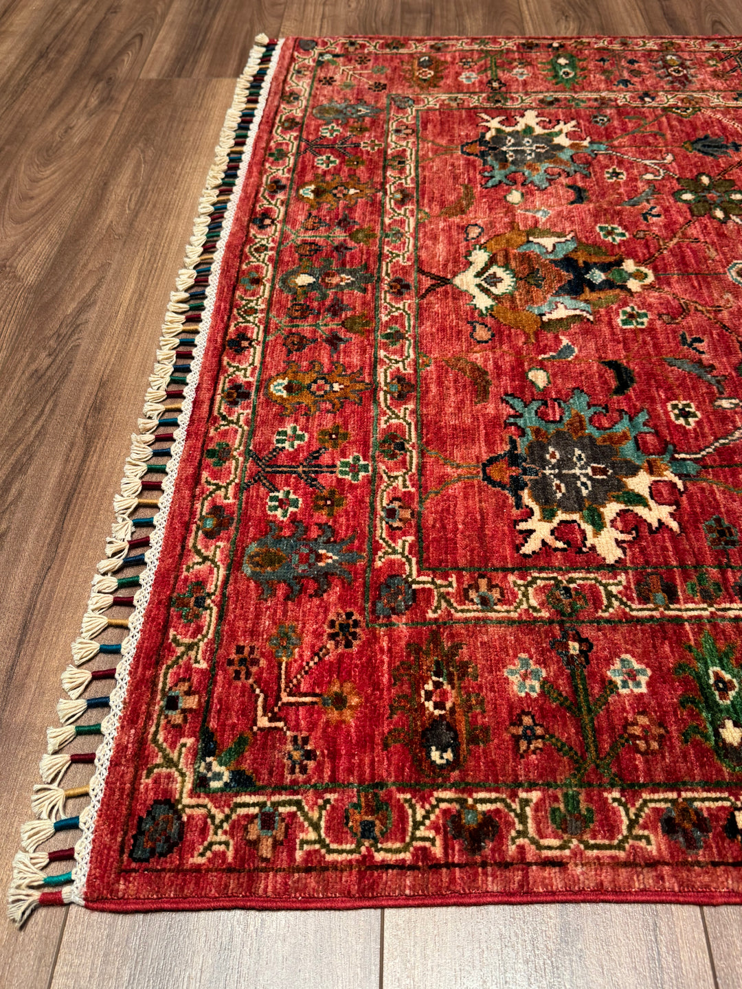 Sultani Binbirgece Orijinal El Dokuması Kırmızı Kök Boya Yün Halı 122x180 2.20 Metrekare - 4x6 ft