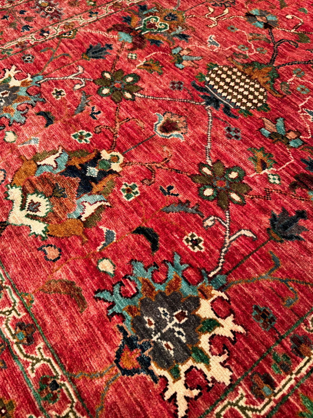 Sultani Binbirgece Orijinal El Dokuması Kırmızı Kök Boya Yün Halı 122x180 2.20 Metrekare - 4x6 ft