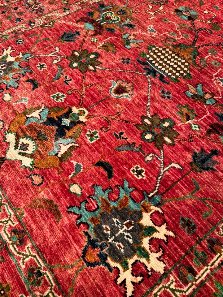 Sultani Binbirgece Orijinal El Dokuması Kırmızı Kök Boya Yün Halı 122x180 2.20 Metrekare - 4x6 ft