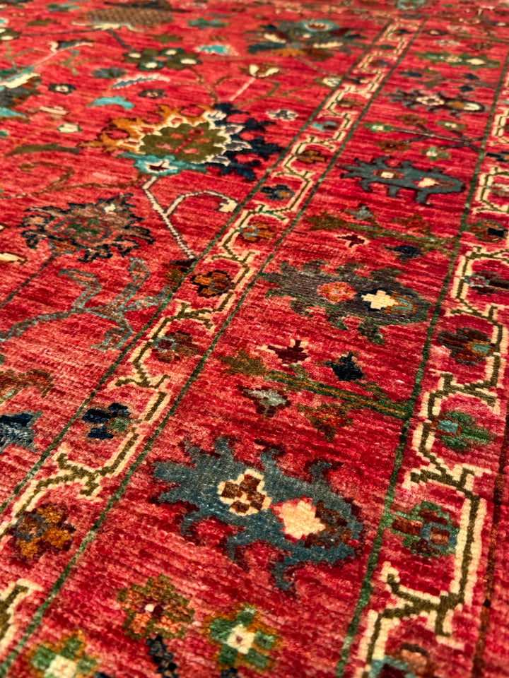 Sultani Binbirgece Orijinal El Dokuması Kırmızı Kök Boya Yün Halı 122x180 2.20 Metrekare - 4x6 ft