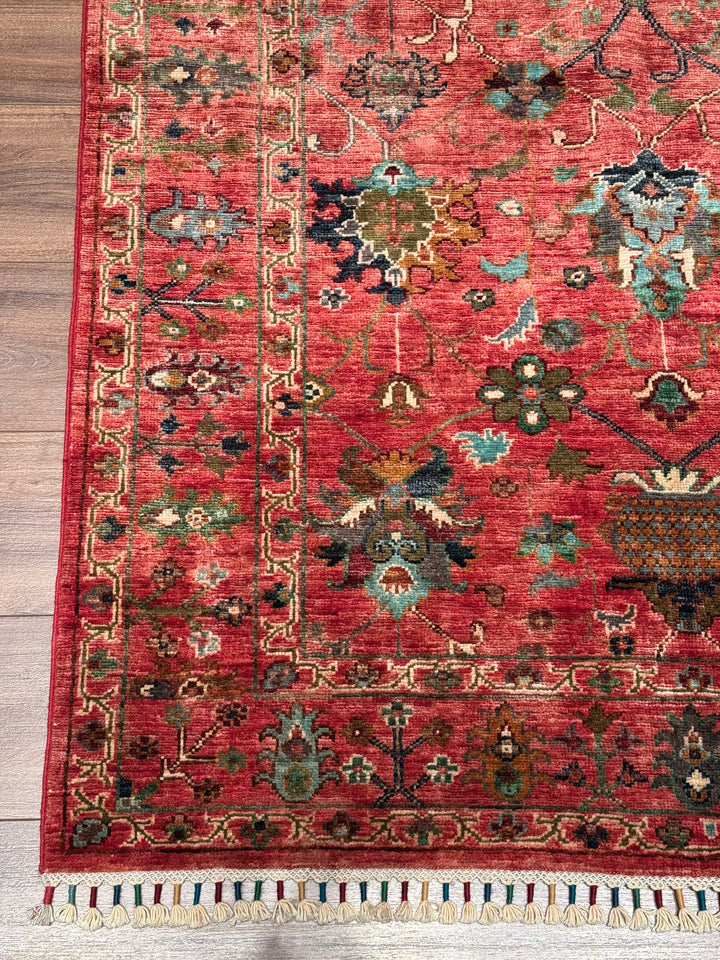 Sultani Binbirgece Orijinal El Dokuması Kırmızı Kök Boya Yün Halı 122x180 2.20 Metrekare - 4x6 ft