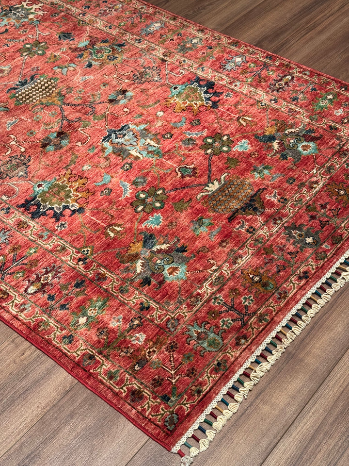 Sultani Binbirgece Orijinal El Dokuması Kırmızı Kök Boya Yün Halı 122x180 2.20 Metrekare - 4x6 ft