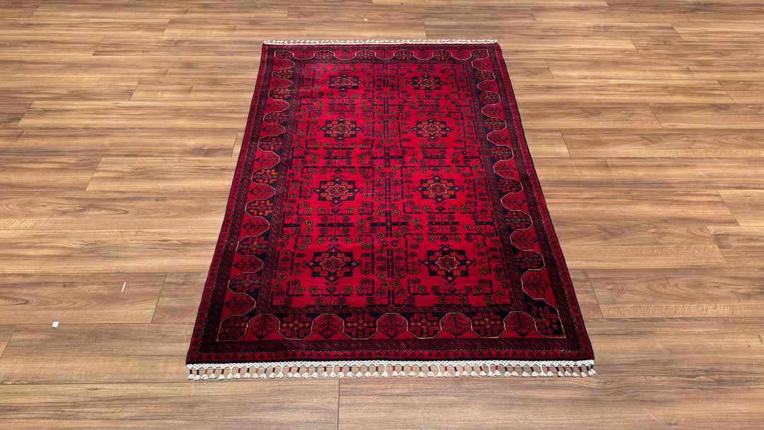 Afgan Halısı Hamyap Orjinal El Dokuması Kök Boya Yün 117x179 2.09 Metrekare - 3x5 ft