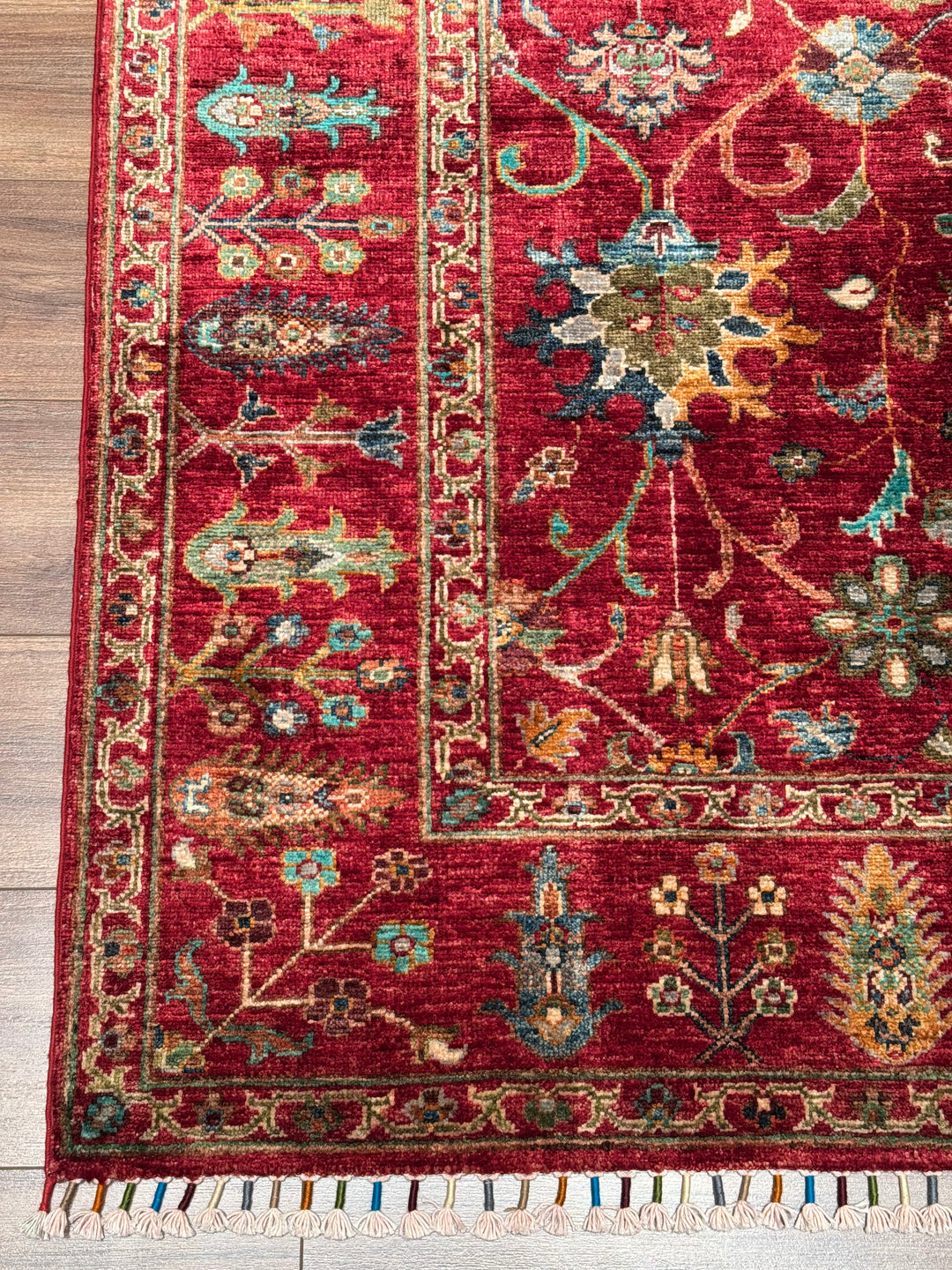 Sultani Binbirgece Original Hand-Woven Red Vegetable Dyed Wool Carpet 157x206 3.23 Square Meters - 5x7 ft