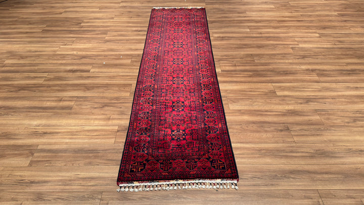 Afghan Carpet Hamyap Runner Original Hand Woven Vegetable Dyed Wool 0.79x304 2.40 Square Meters - 2x10 ft