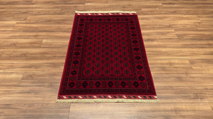 Afghan Carpet Bilcik Original Hand Woven Vegetable Dyed Wool 100x144 1.44 Square Meters - 3x4 ft