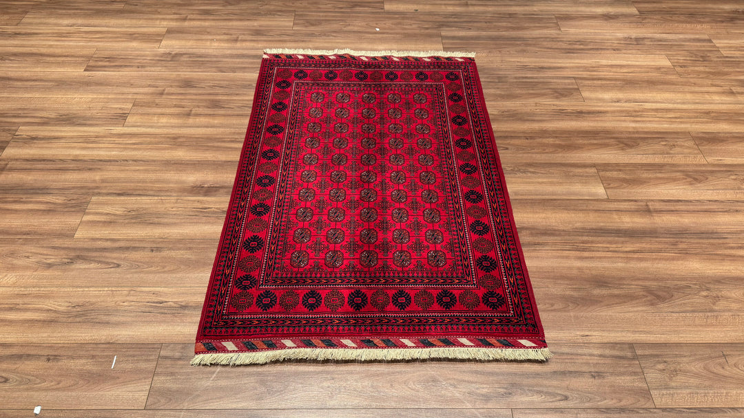 Afghan Carpet Bilcik Original Hand Woven Vegetable Dyed Wool 100x144 1.44 Square Meters - 3x4 ft