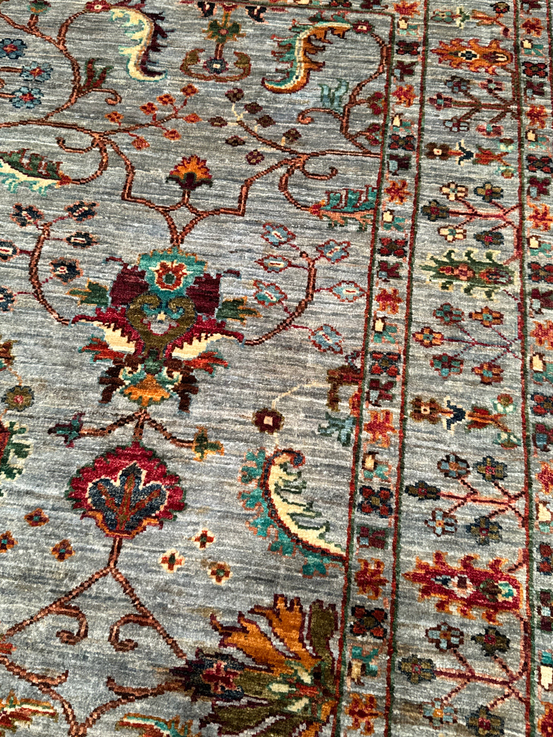 Sultani Binbirgece Orijinal El Dokuması Gri Kök Boya Yün Halı 150x188 2.82 Metrekare - 4x6 ft