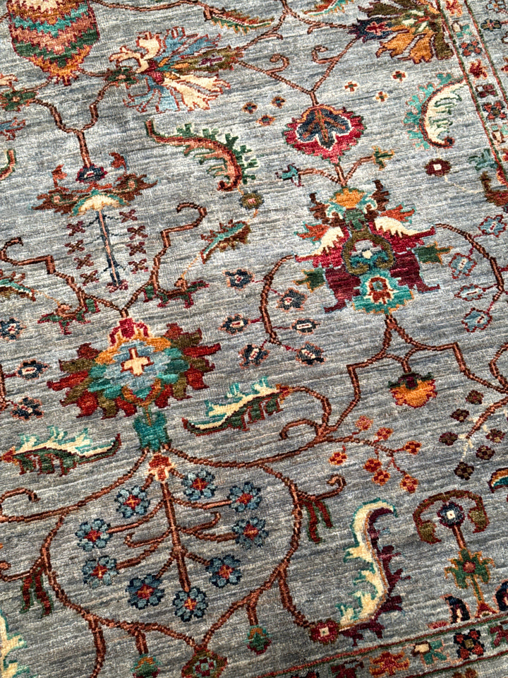 Sultani Binbirgece Orijinal El Dokuması Gri Kök Boya Yün Halı 150x188 2.82 Metrekare - 4x6 ft