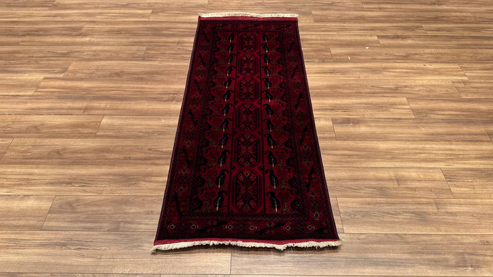 Afghan Carpet Runner Bilcik Original Hand Woven Vegetable Dyed Wool 0.81x198 1.60 Square Meters - 3x6 ft