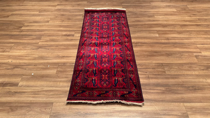 Afghan Carpet Runner Bilcik Original Hand Woven Vegetable Dyed Wool 0.81x198 1.60 Square Meters - 3x6 ft