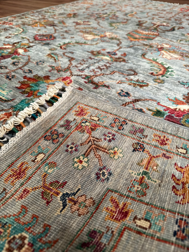 Sultani Binbirgece Orijinal El Dokuması Gri Kök Boya Yün Halı 150x188 2.82 Metrekare - 4x6 ft