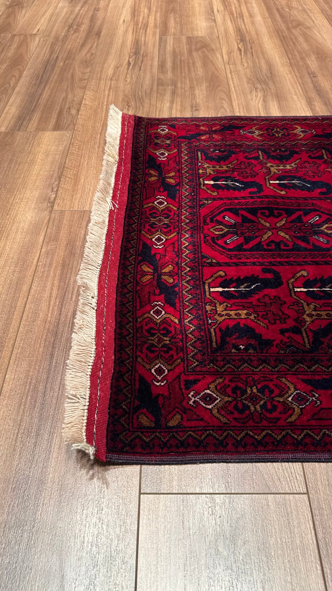 Afghan Carpet Runner Bilcik Original Hand Woven Vegetable Dyed Wool 0.81x198 1.60 Square Meters - 3x6 ft