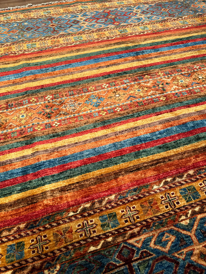 Khorjin Orijinal El Dokuması Multi Kök Boya Yün Halı 152x195 2.96 Metrekare - 4x6 ft