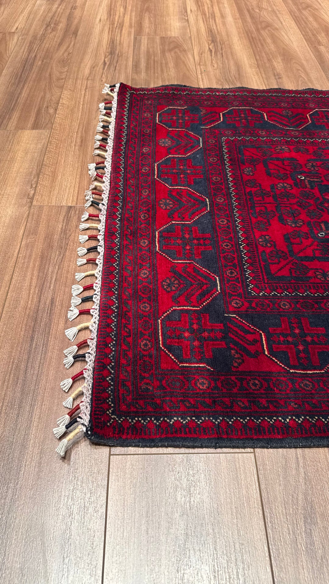 Afghan Carpet Hamyap Original Hand Woven Vegetable Dyed Wool 0.98x145 1.42 Square Meters - 3x4 ft