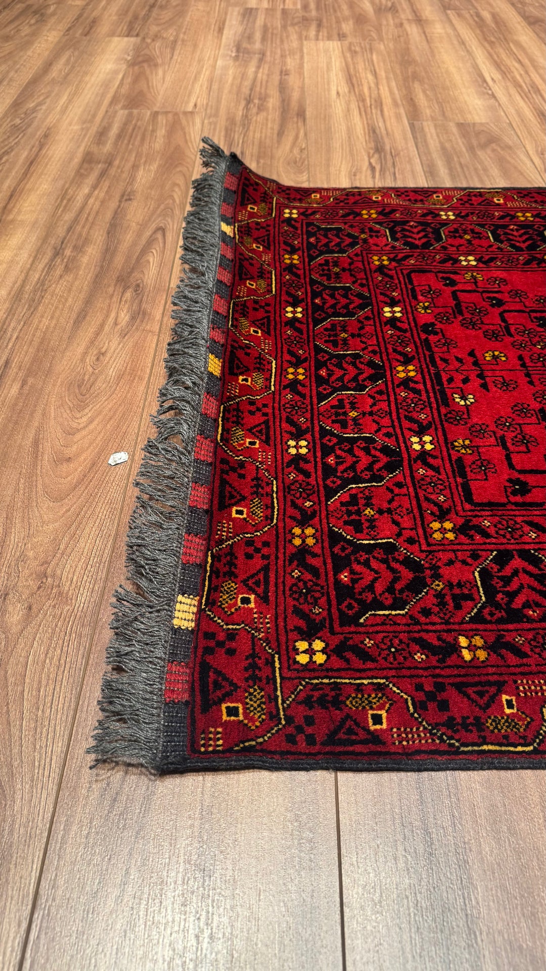 Afghan Rug Long Runner Kunduz Original Hand Woven Vegetable Dyed Wool 0.89x377 3.36 Square Meters - 3x12 ft