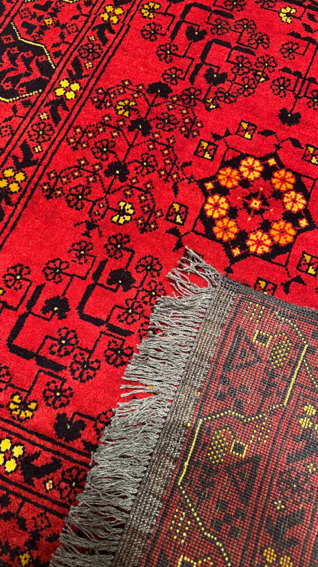 Afghan Rug Long Runner Kunduz Original Hand Woven Vegetable Dyed Wool 0.89x377 3.36 Square Meters - 3x12 ft