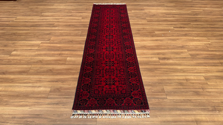 Afghan Carpet Hamyap Runner Original Hand Woven Vegetable Dyed Wool 0.81x297 2.41 Square Meters - 3x10 ft