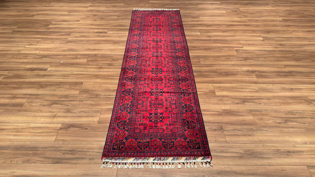 Afghan Carpet Hamyap Runner Original Hand Woven Vegetable Dyed Wool 0.81x297 2.41 Square Meters - 3x10 ft