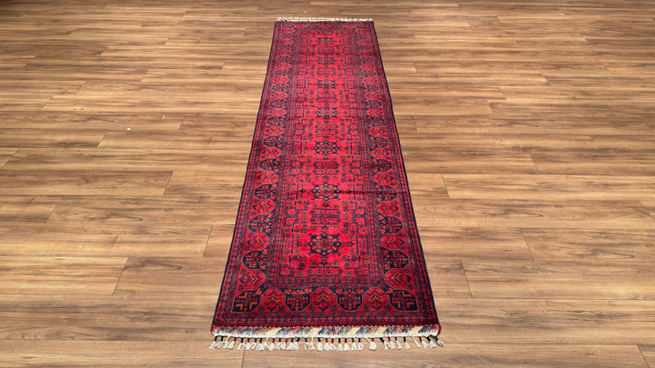 Afghan Carpet Hamyap Runner Original Hand Woven Vegetable Dyed Wool 0.81x297 2.41 Square Meters - 3x10 ft