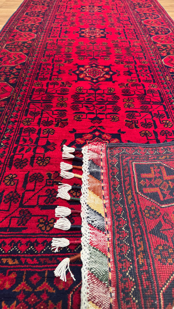 Afghan Carpet Hamyap Runner Original Hand Woven Vegetable Dyed Wool 0.81x297 2.41 Square Meters - 3x10 ft