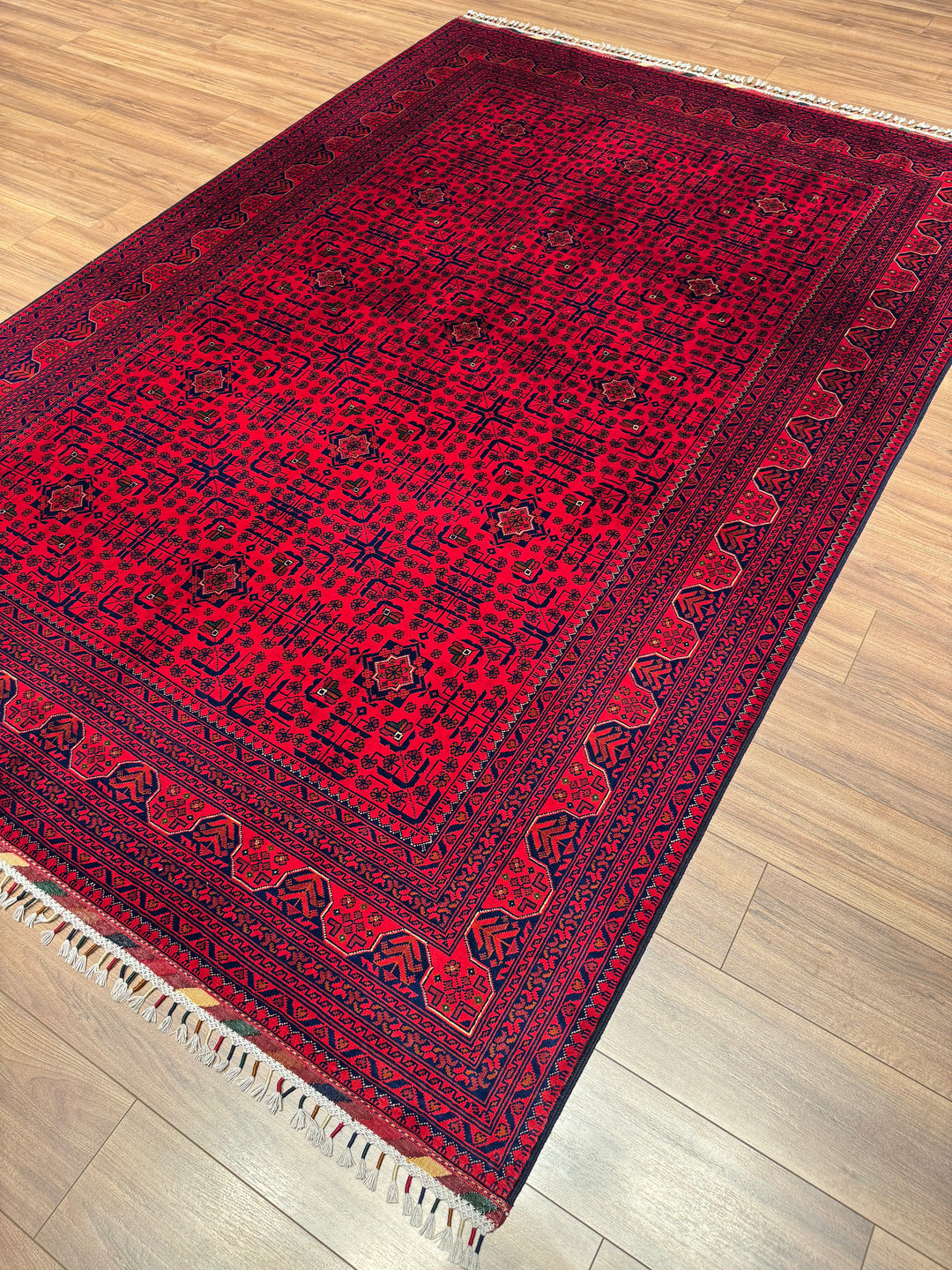 Afgan Halısı Hamyap Orijinal El Dokuması Kök Boya Yün 203x298 6.05 Metrekare - 7x10 ft