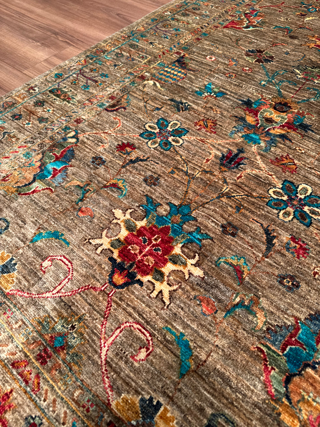 Sultani Binbirgece Orijinal El Dokuması Bej Kök Boya Yün Halı 119x181 2.15 Metrekare - 4x6 ft