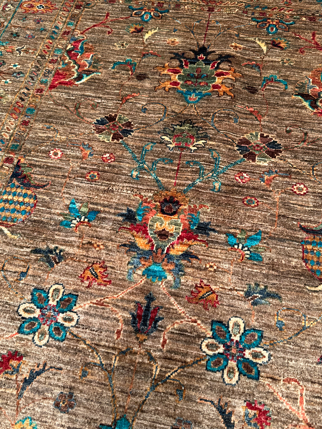 Sultani Binbirgece Orijinal El Dokuması Bej Kök Boya Yün Halı 119x181 2.15 Metrekare - 4x6 ft