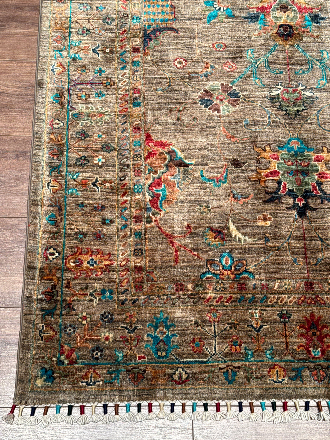 Sultani Binbirgece Orijinal El Dokuması Bej Kök Boya Yün Halı 119x181 2.15 Metrekare - 4x6 ft