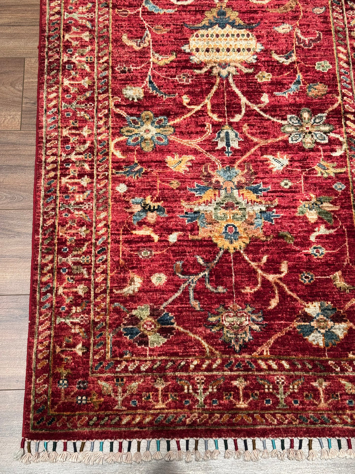 Sultani Binbirgece Yolluk Orijinal El Dokuması Kırmızı Kök Boya Yün Halı 0.85x307 2.61 Metrekare - 3x10 ft