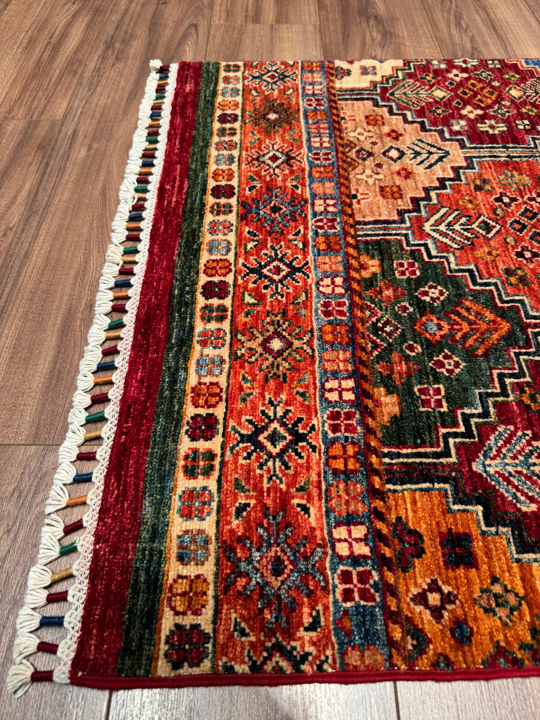 Khorjin Orijinal El Dokuması Yolluk Multi Kök Boya Yün Halı 0.83x295 2.45 Metrekare - 3x10 ft