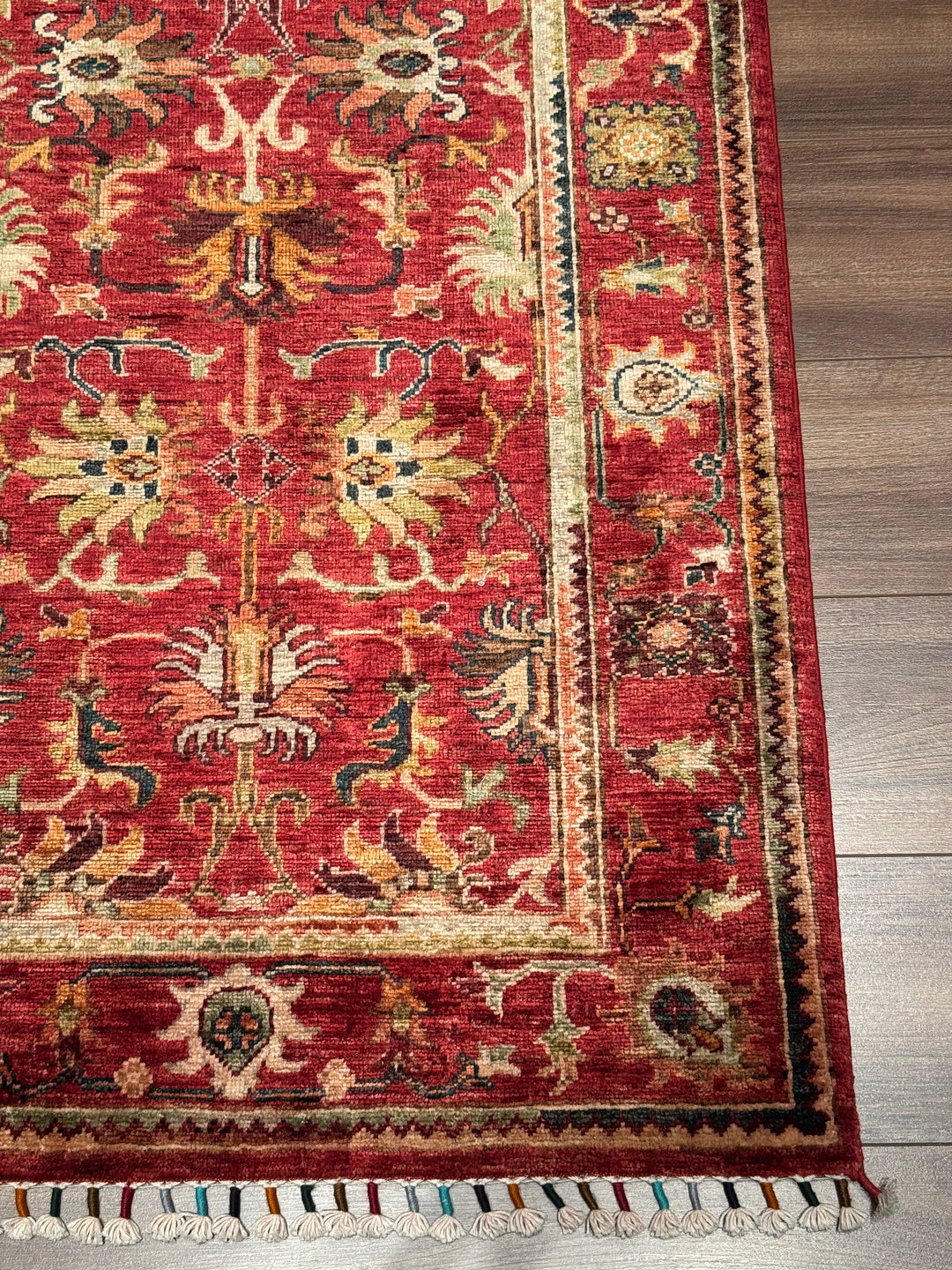 Sultani Binbirgece Yolluk Orijinal El Dokuması Kırmızı Kök Boya Yün Halı 0.82x257 2.11 Metrekare - 3x8 ft