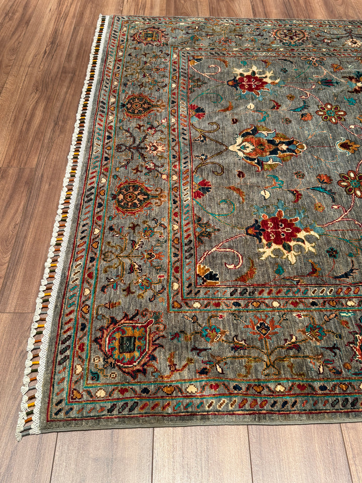 Sultani Binbirgece Orijinal El Dokuması Gri Kök Boya Yün Halı 171x254 4.34 Metrekare - 5x8 ft