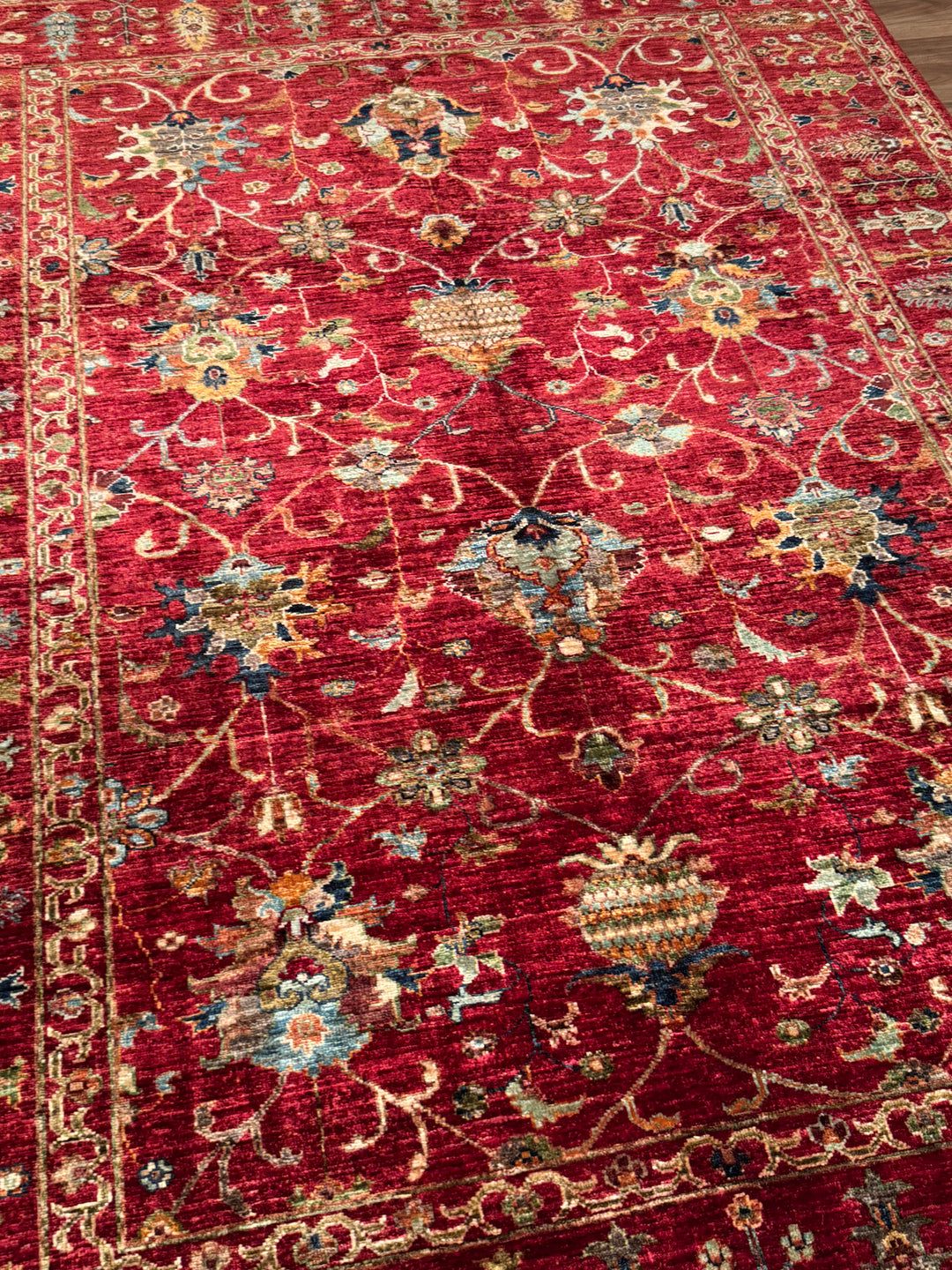 Sultani Binbirgece Orijinal El Dokuması Kırmızı Kök Boya Yün Halı 177x243 4.30 Metrekare - 5x8 ft