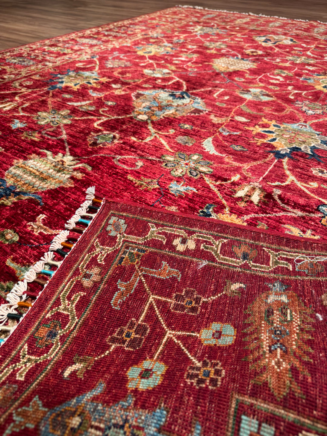 Sultani Binbirgece Orijinal El Dokuması Kırmızı Kök Boya Yün Halı 177x243 4.30 Metrekare - 5x8 ft