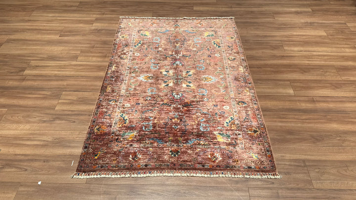 Sultani Binbirgece Orjinal El Dokuması Kiremit Kök Boya Yün Halı 127x181 2.30 Metrekare - 4x6 ft