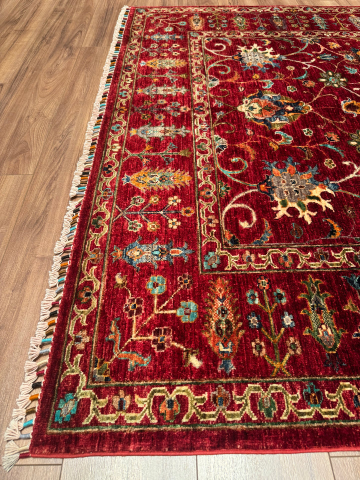 Sultani Binbirgece Orijinal El Dokuması Kırmızı Kök Boya Yün Halı 176x250 4.40 Metrekare - 5x8 ft